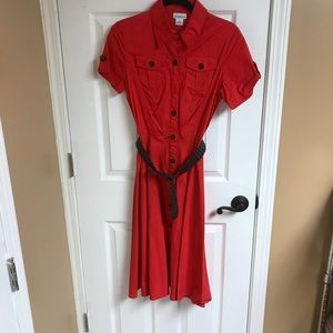 New short sleeve midi dress with belt